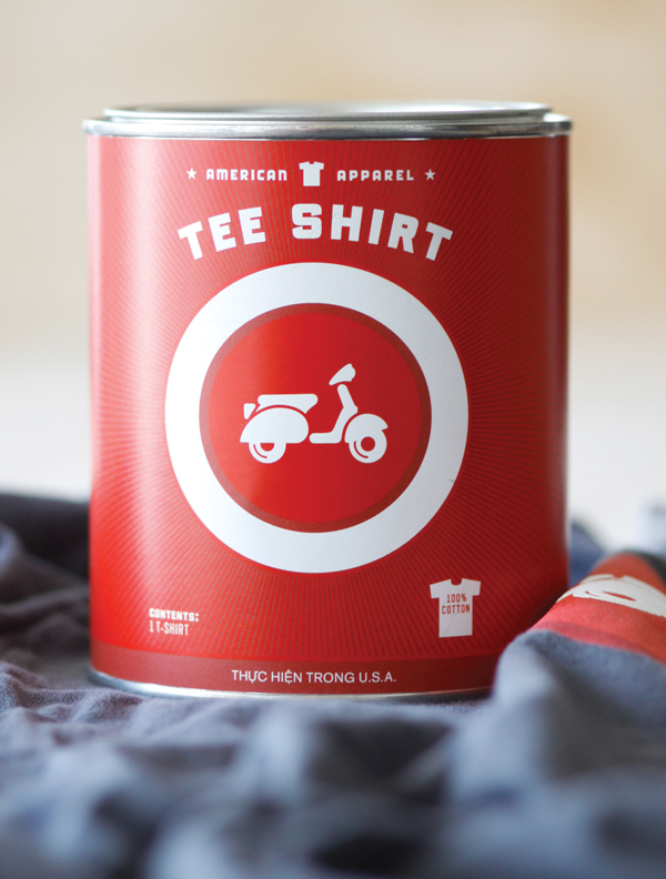 american apparel t-shirt paint can