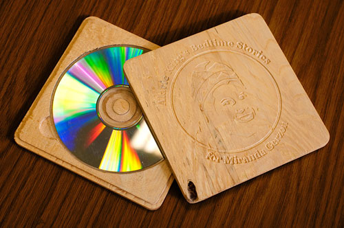 wood slim cd case