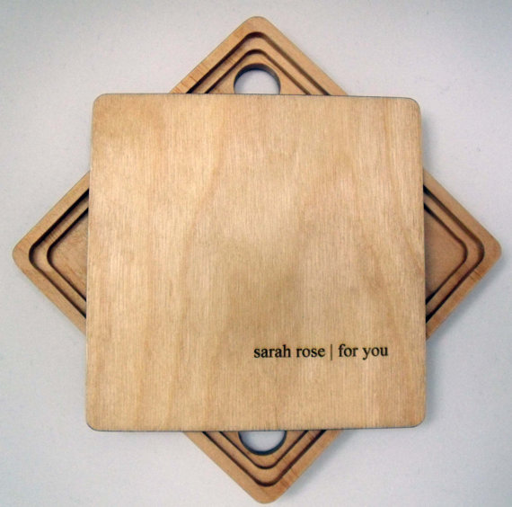 cd packaging etched wooden