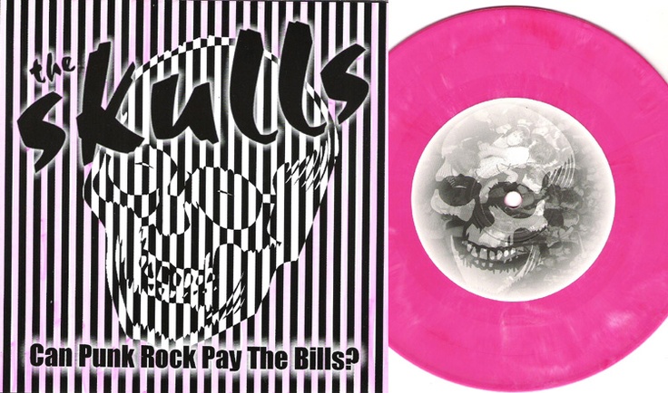 vinyl record skulls pink black white