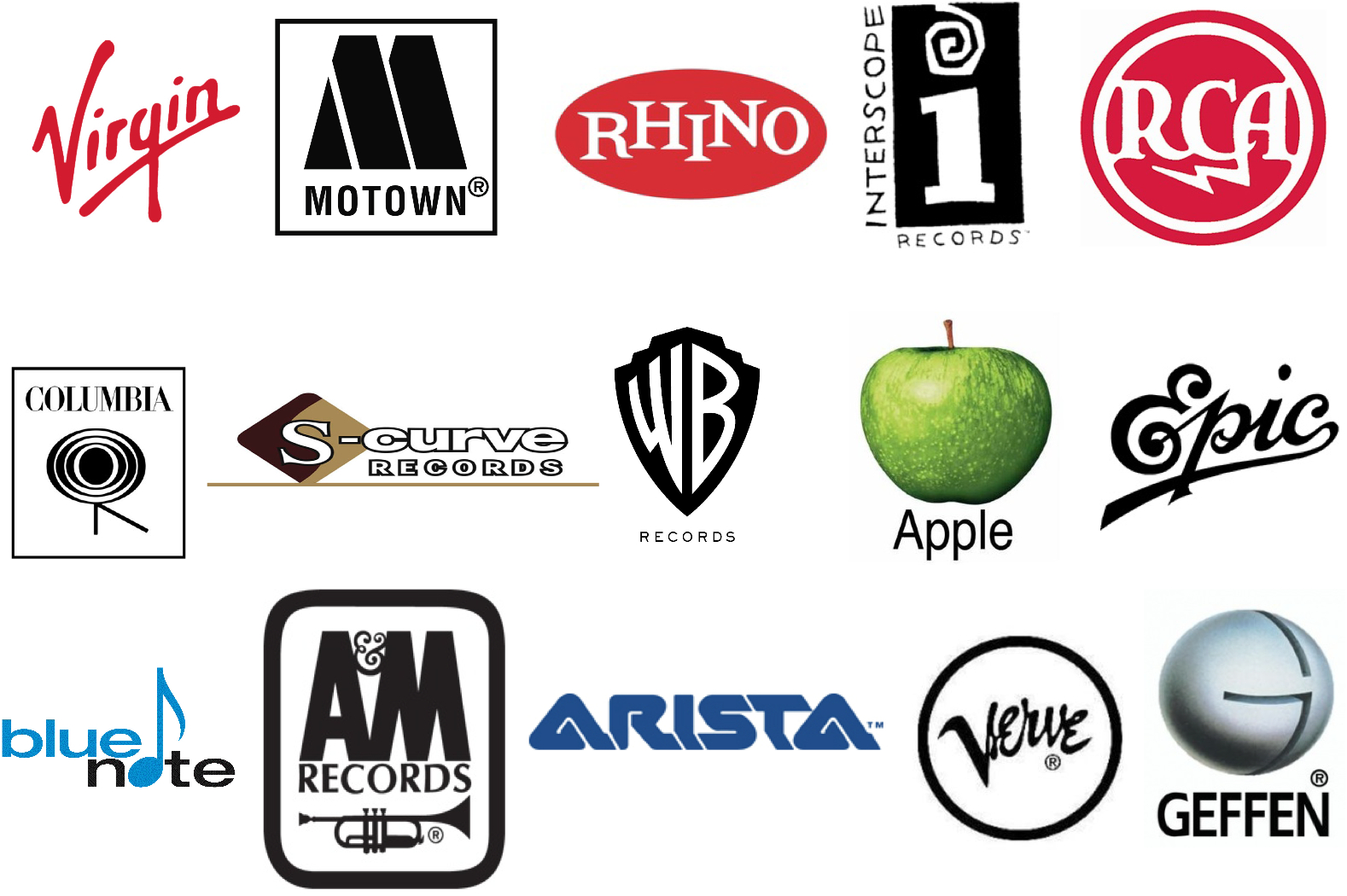 major record company logos