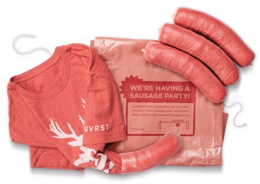 t-shirt packaging sausage design