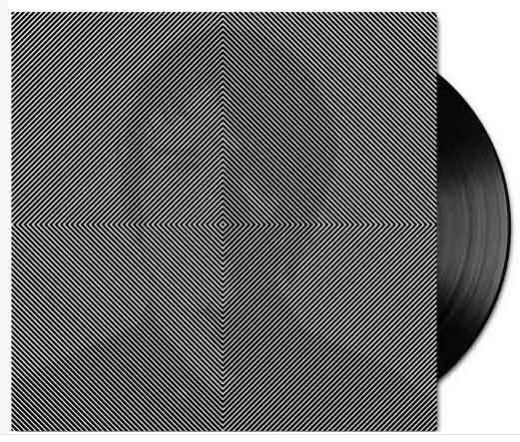 black and white optical illusion vinyl packaging